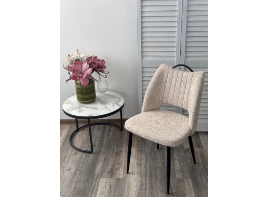 Стул JANETY UF998-04 бежевый, букле / черный каркас/ Товарный знак DISAUR в Набережных Челнах