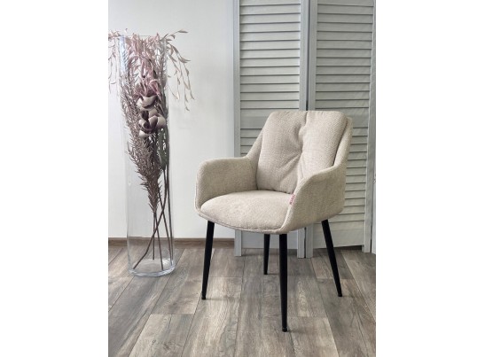 Стул DORE Garna-071 бежевый, ткань / черный каркас, ®DISAUR в Набережных Челнах