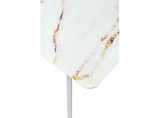 Стол АРУБА 140 нераздвижной АУРУМ, стекло/ БЕЛЫЙ каркас в Набережных Челнах