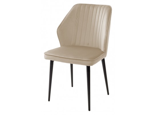Стул SEATTLE-V БЕЖЕВЫЙ #5, велюр / черный каркас в Набережных Челнах