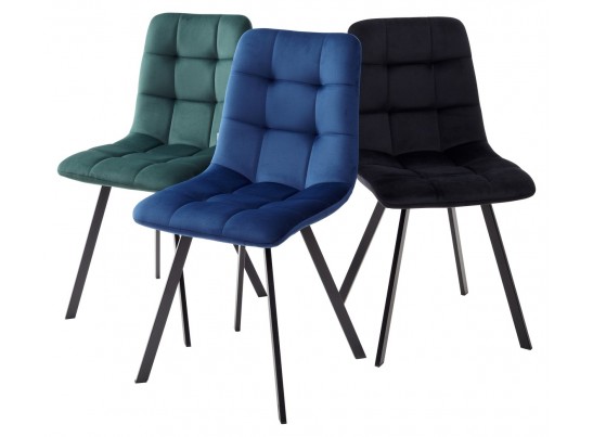 Стул CHILLI SQUARE BLUVEL-78 GREEN, велюр / черный каркас, в Набережных Челнах