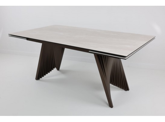 Стол IVAR 180 MARBLES TL-109 Серый мрамор, испанская керамика / Шоколадное золото каркас, ®DISAUR в Набережных Челнах