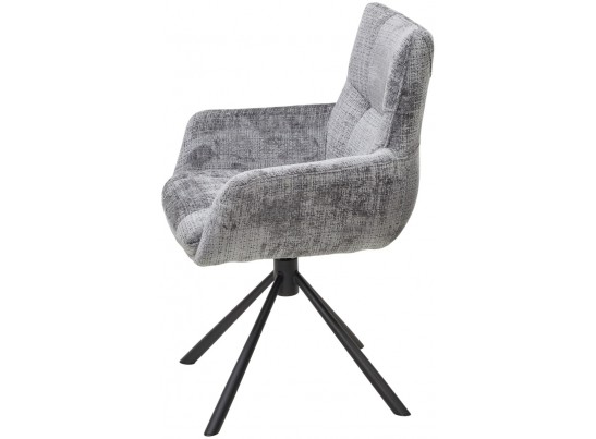 Стул EILAT 360 град. поворот с возвратом, Cremona-95 серый, ткань / Черный, ®DISAUR
