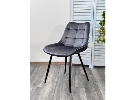 Стул MIAMI G062-40 серый, велюр/ черный каркас в Набережных Челнах
