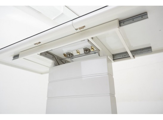 Стол ALTA 120 GREY-WHITE MARBLE/ WHITE глазурованное стекло в Набережных Челнах