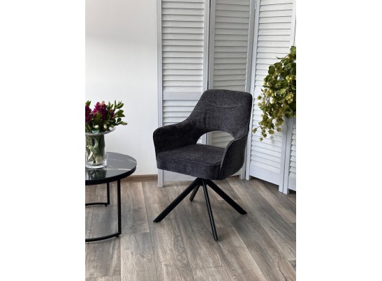 Стул GUARA 180 град. поворот. цвет серый RAVEN 18 / черный каркас, ®DISAUR в Набережных Челнах