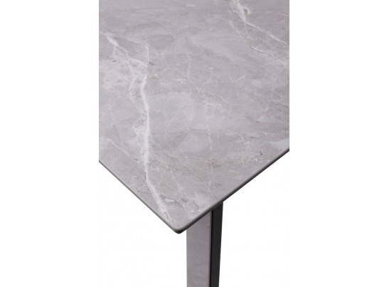 Стол Франк 140 СЕРЫЙ МРАМОР НОВЫЙ, КЕРАМИКА / ЧЕРНЫЙ в Набережных Челнах