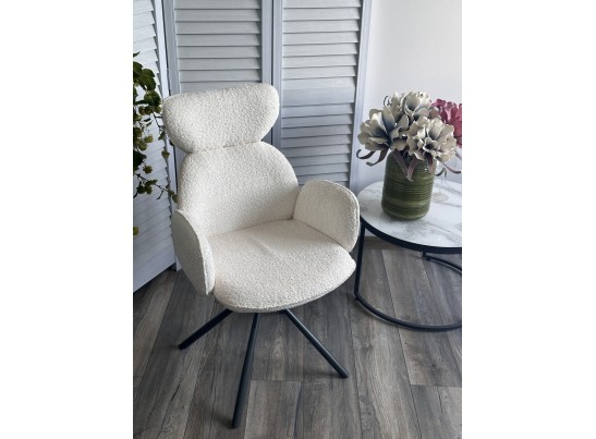 Стул VARDY 360 град.поворот. Белый букле XD841-01 / Серый, ®DISAUR