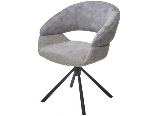 Стул EMBER 360 град. поворот. 7525-180 Серый, велюр/ ENJOY-451 Серый, ткань/ Черный, ®DISAUR в Набережных Челнах