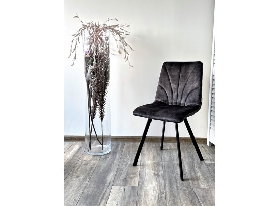 Стул ARFA UF912-07B античный темно-серый, велюр без "пальчикового" эффекта/ черный каркас, ®DISAUR в Набережных Челнах