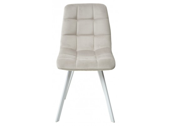 Стул CHILLI SQUARE G108-06 серебристо-серый, велюр/ белый каркас в Набережных Челнах