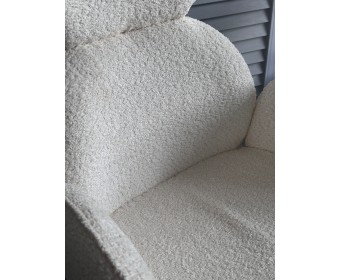 Стул VARDY 360 град.поворот. Белый букле XD841-01 / Серый, ®DISAUR