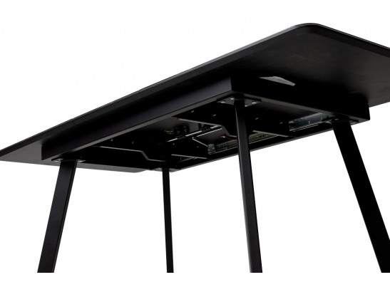 Стол АРУБА 140 МЕЙДЖИК, стекло / черный каркас в Набережных Челнах