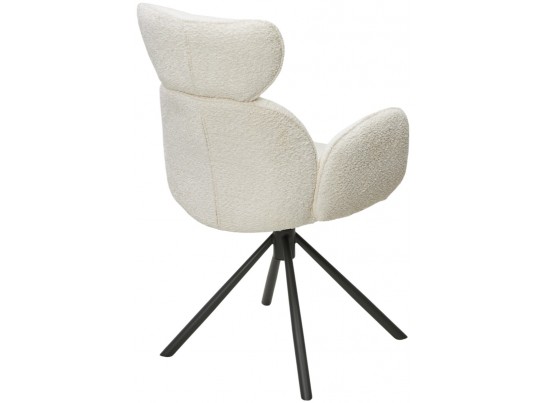 Стул VARDY 360 град.поворот. Белый букле XD841-01 / Серый, ®DISAUR