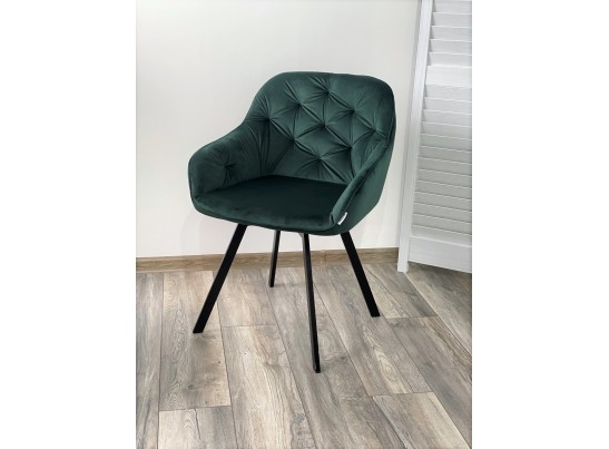 Стул GALE 360 град. поворот. BLUVEL-78 GREEN, велюр/ черный каркас, в Набережных Челнах