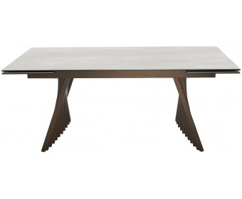 Стол IVAR 180 MARBLES TL-109 Серый мрамор, испанская керамика / Шоколадное золото каркас, ®DISAUR