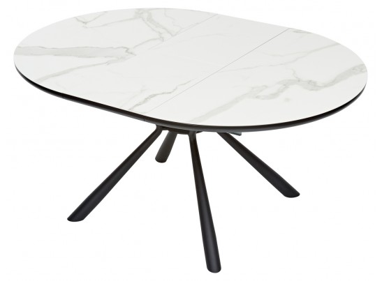 Стол VOLAND BIANCO TL-45 испанская керамика/ BLACK "белый мрамор" в Набережных Челнах
