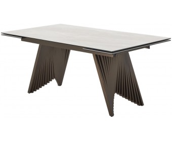 Стол IVAR 180 MARBLES TL-109 Серый мрамор, испанская керамика / Шоколадное золото каркас, ®DISAUR