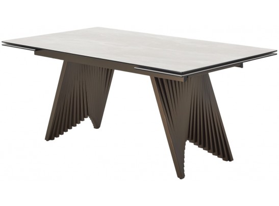 Стол IVAR 180 MARBLES TL-109 Серый мрамор, испанская керамика / Шоколадное золото каркас, ®DISAUR в Набережных Челнах