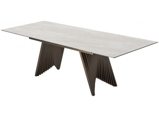 Стол IVAR 180 MARBLES TL-109 Серый мрамор, испанская керамика / Шоколадное золото каркас, ®DISAUR в Набережных Челнах