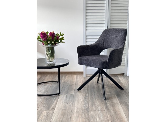 Стул GUARA 180 град. поворот. цвет серый RAVEN 18 / черный каркас, ®DISAUR в Набережных Челнах