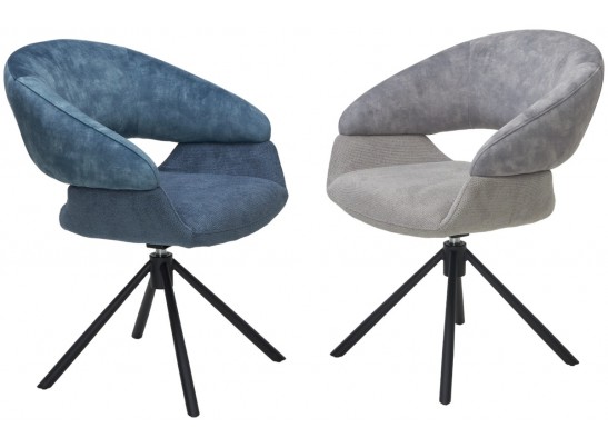 Стул EMBER 360 град. поворот. 7525-180 Серый, велюр/ ENJOY-451 Серый, ткань/ Черный, ®DISAUR в Набережных Челнах