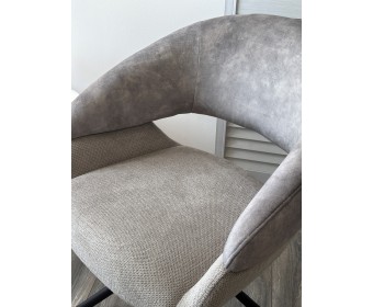 Стул EMBER 360 град. поворот. 7525-180 Серый, велюр/ ENJOY-451 Серый, ткань/ Черный, ®DISAUR