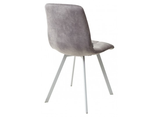 Стул CHILLI SQUARE PK6015-03 (VBP203) античный cеребристо-серый, велюр/ белый каркас в Набережных Челнах