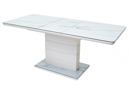 Стол ALTA 120 GREY-WHITE MARBLE/ WHITE глазурованное стекло в Набережных Челнах