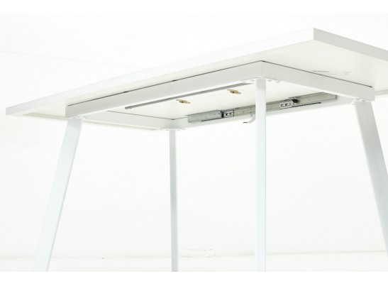 Стол ФИН 120 Белый, стекло/Белый каркас в Набережных Челнах