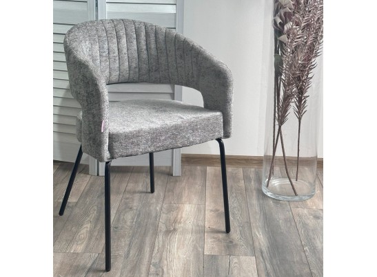 Стул SNUG 3018-17 серый, шенилл / черный каркас, ®DISAUR в Набережных Челнах