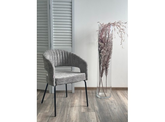 Стул SNUG 3018-17 серый, шенилл / черный каркас, ®DISAUR в Набережных Челнах