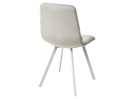 Стул CHILLI SQUARE G108-06 серебристо-серый, велюр/ белый каркас в Набережных Челнах