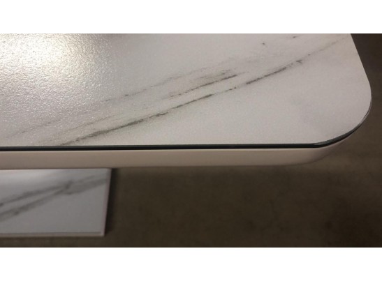 Стол ALTA 120 GREY-WHITE MARBLE/ WHITE глазурованное стекло в Набережных Челнах