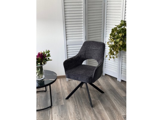 Стул GUARA 180 град. поворот. цвет серый RAVEN 18 / черный каркас, ®DISAUR в Набережных Челнах