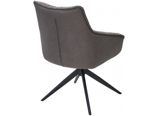 Стул FABIAN 360 град. поворот. MONA-464 Серый, PU/ STEAM-132 Серый, ткань / черный каркас, ®DISAUR