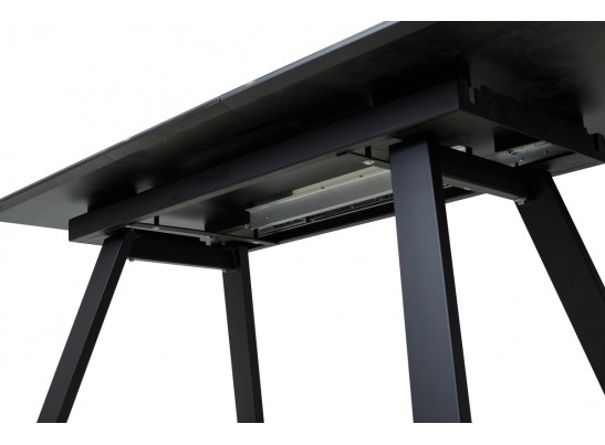 Стол Морис 140 Обсидиан сатинат, стекло / черный каркас в Набережных Челнах