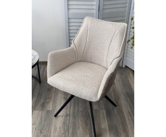 Стул BREVIS 180 град. поворот. XD841-02 Бежевый, букле/ GINO-101 Бежевый, ткань/ Черный, ®DISAUR Стул BREVIS 180 град. поворот. XD841-02 Бежевый, букле/ GINO-101 Бежевый, ткань/ Черный, ®DISAUR