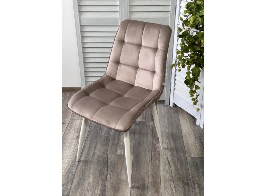Стул CHIC BLUVEL-40 бежевый/ 1981-35 темно-бежевый/ белый каркас в Набережных Челнах