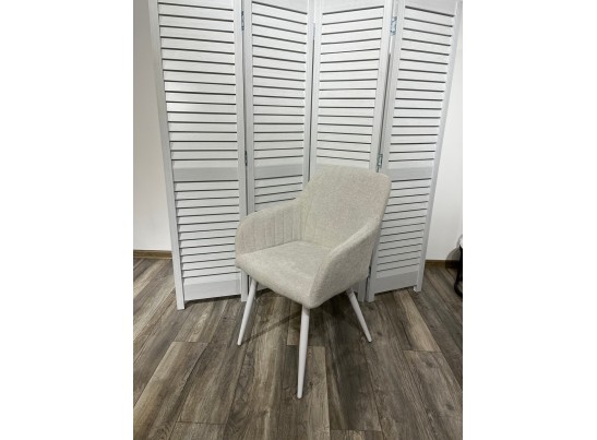 Стул BRANDY WZ2042-18 белая галька, фактурный велюр/ белый каркас в Набережных Челнах Стул BRANDY WZ2042-18 белая галька, фактурный велюр/ белый каркас в Набережных Челнах