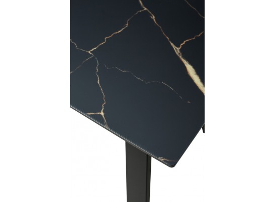 Стол Морис 140 Обсидиан сатинат, стекло / черный каркас в Набережных Челнах