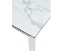 Стол CORNER 120 HIGH GLOSS STATUARIO керамика, стекло/ белый каркас, ®DISAUR в Набережных Челнах