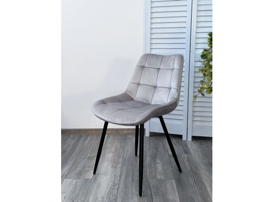 Стул MIAMI G062-37 светло-серый, велюр/ черный каркас в Набережных Челнах