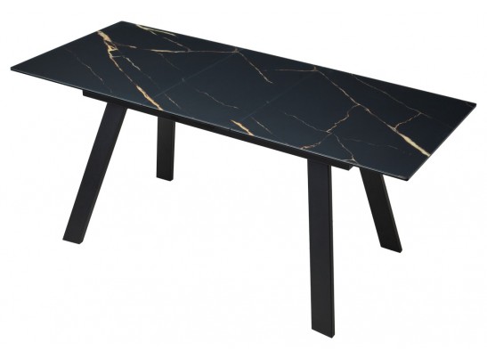 Стол Морис 140 Обсидиан сатинат, стекло / черный каркас в Набережных Челнах