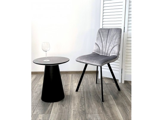 Стул ARFA UF912-09B античный светло-серый, велюр без "пальчикового" эффекта/ черный каркас, ®DISAUR в Набережных Челнах