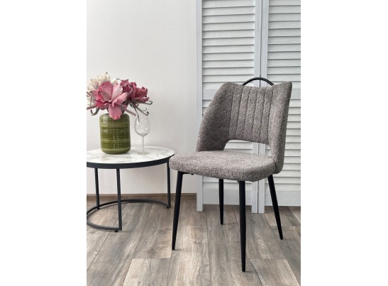 Стул JANETY UF998-15 серый, букле / черный каркас / Товарный знак DISAUR в Набережных Челнах