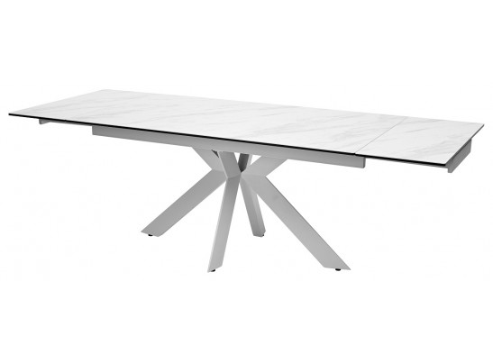 Стол BELLUNO 160 MARBLES KL-99 Белый мрамор матовый, итальянская керамика/ белый каркас, ®DISAUR в Набережных Челнах