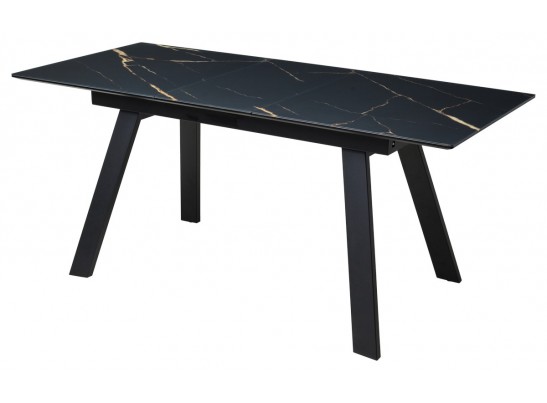 Стол Морис 140 Обсидиан сатинат, стекло / черный каркас в Набережных Челнах