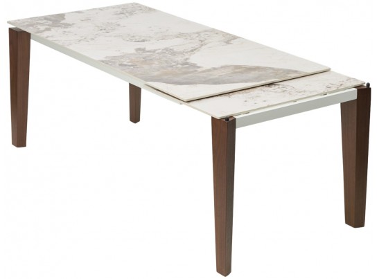 Стол ESMIR 160 GLOSS LUXURY PANDORA SOLID CERAMIC/орех, ®DISAUR