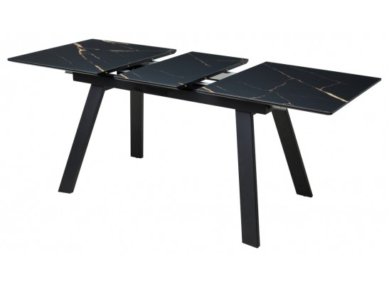 Стол Морис 140 Обсидиан сатинат, стекло / черный каркас в Набережных Челнах